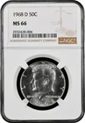 1968-D  KENNEDY  US Half Dollar,   MS66 by NGC,   an EXQUISITE looking coin!!!!