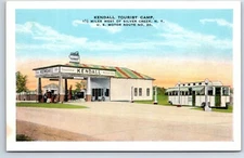 Postcard New York Silver Creek Kendalls Diner Gas Station Pumps Gasoline Camp