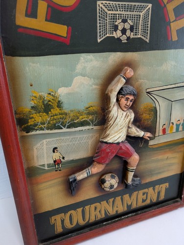 Letrero de pub publicitario de madera en relieve 3D grande vintage torneo de fútbol 24 pulgadas - Imagen 9 de 11
