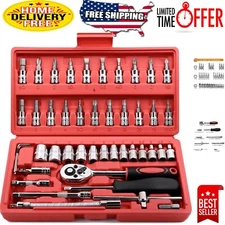 Premium 1/4 Inch Socket Ratchet Set with Extension Bars - DIY Repair Essential