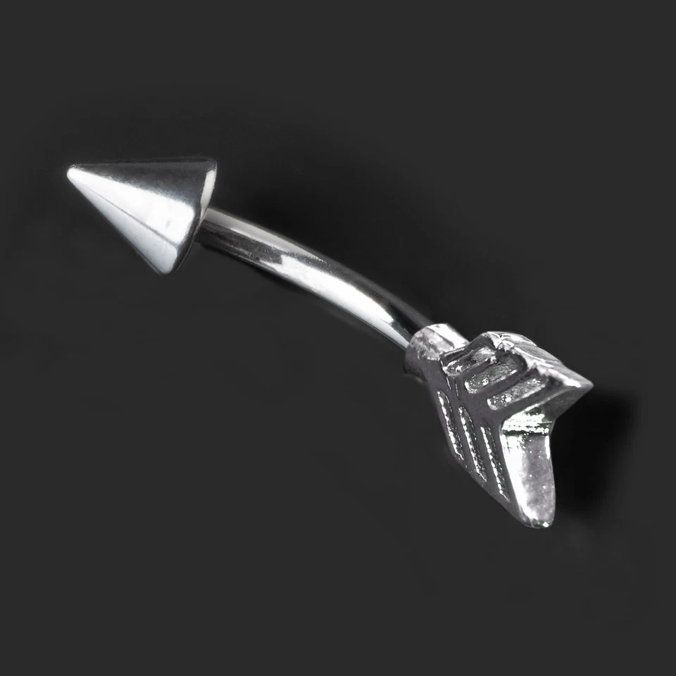 1,6mm Curved Barbell Banana Bow Eyebrow Piercing Lace Spike Cone Z387 - Image 1 of 1