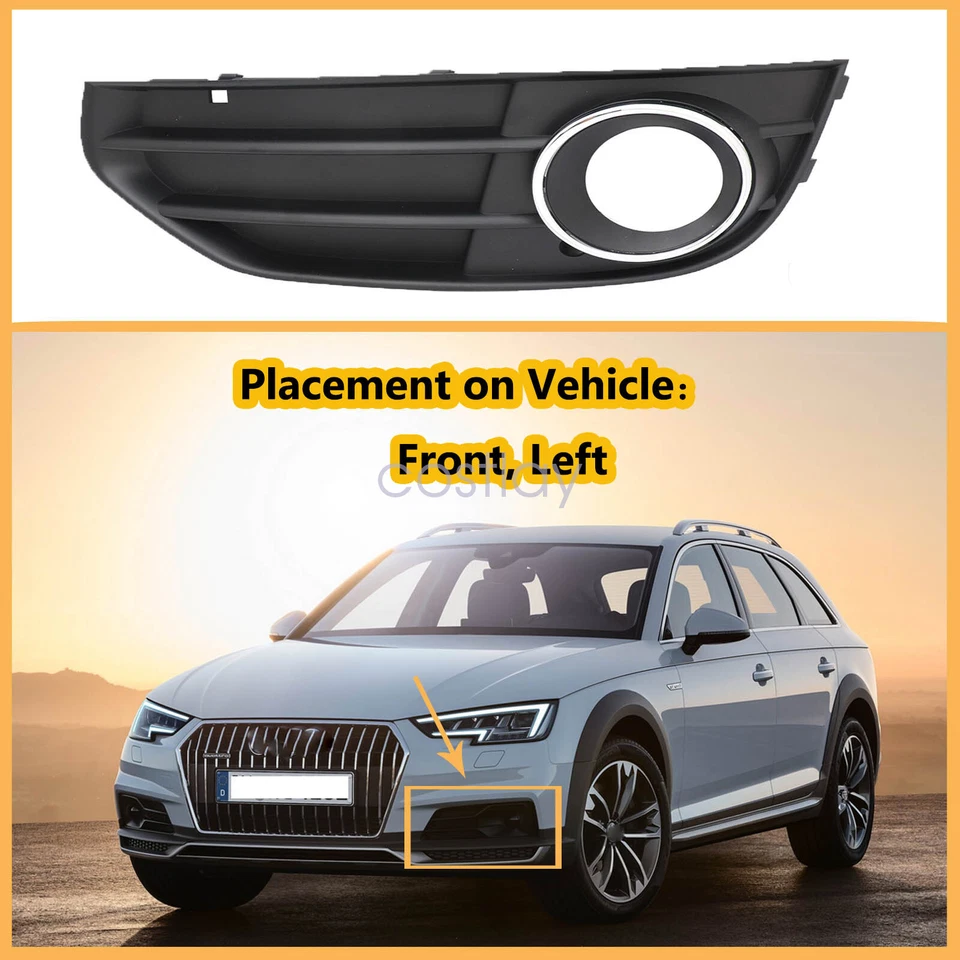 Se adapta a Audi A4 B8 Allroad 2010-2016 lado izquierdo del conductor cubierta de luz antiniebla rejilla Foto 2 de 4