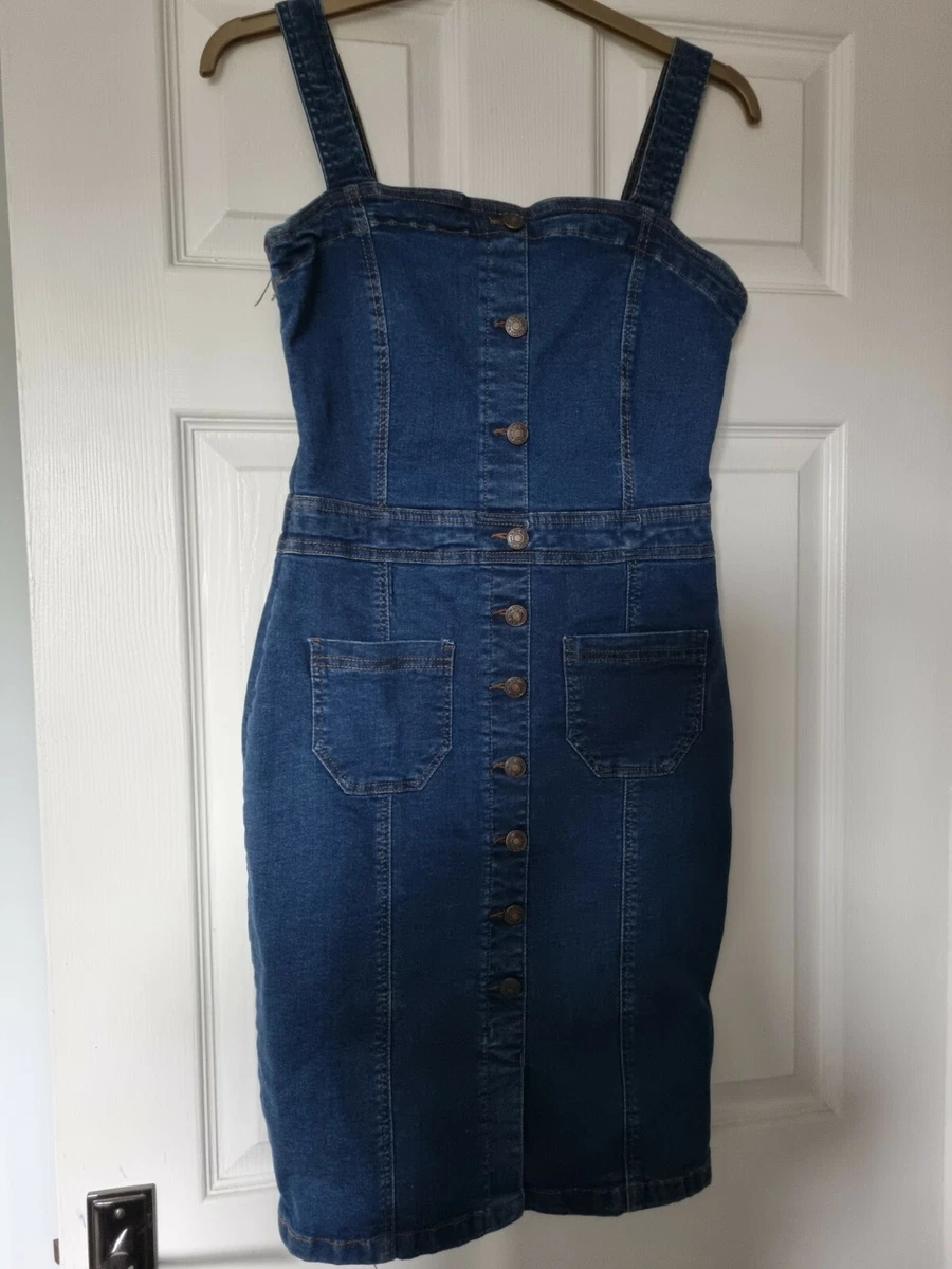 Next Blue Denim Pinafore Dress Size 10 BNWT | eBay