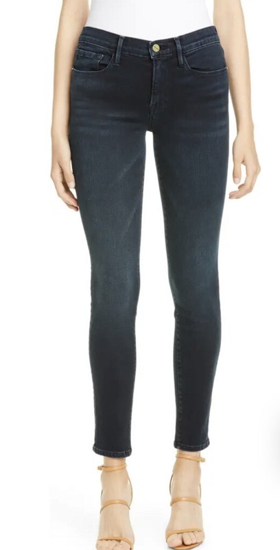 Frame Le Skinny De Jeanne Black Skinny Jeans Size 26 Pants Denim Long Ankle