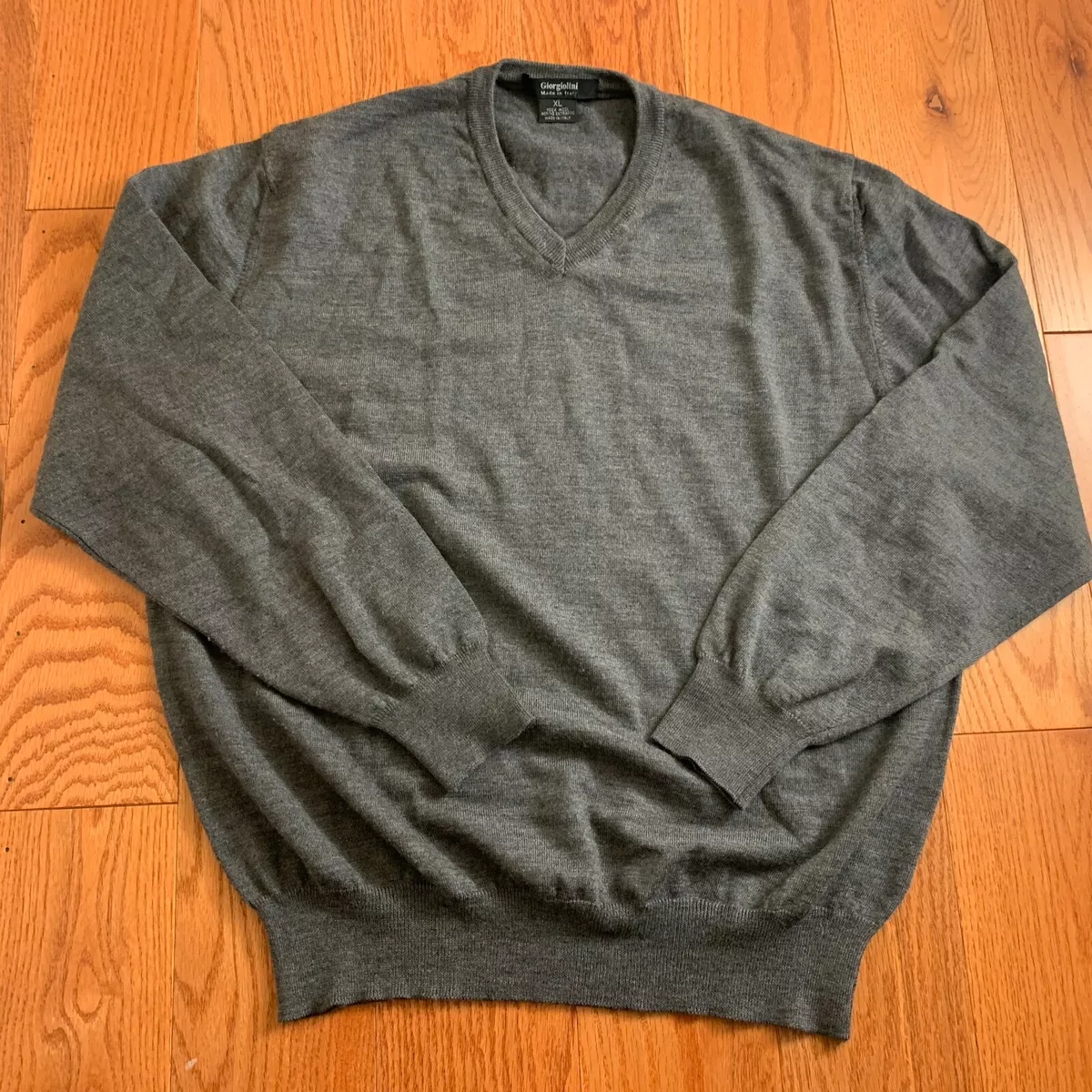 Giorgiolini Men s 100 Soft Wool Sweater Made in Italy Size L Gray