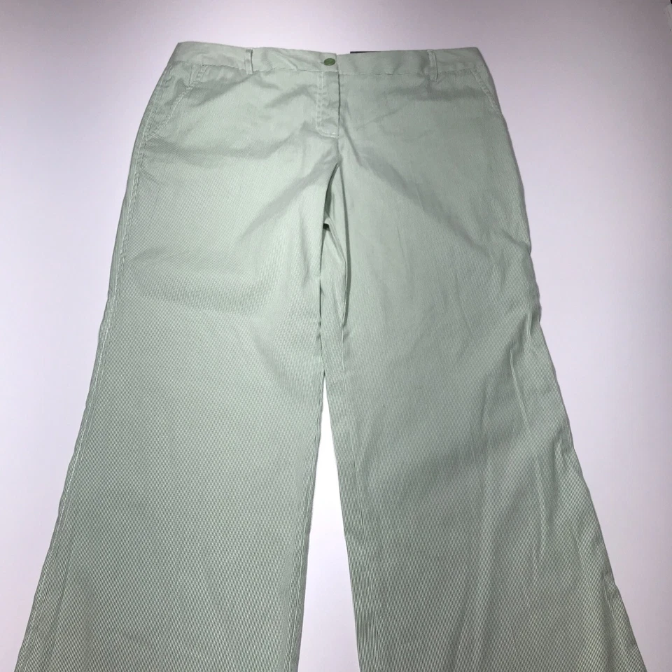 Pantalones George ME Mujer Talla 26P Verde Rayas Bedford Cordón Bota Pierna Elastizados Nuevos con Etiquetas Foto 2 de 4