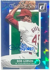 2015 Donruss Recollection The Elite Series Blue X-Fractor Bob Gibson Auto #1 5/5