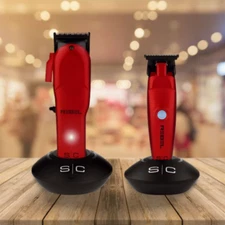 StyleCraft Rebel Professional Modular Hair Clipper & Trimmer Combo Red SC203R