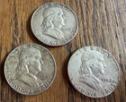 1952P/1956P/1962 P  BEN FRANKLIN HALVES TRIO - 90% SILVER - NICE DETAIL -ESTATE