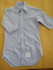 NWOT Thom Browne Blue Oxford Button Down Collar Short Sleeve TB1 Small