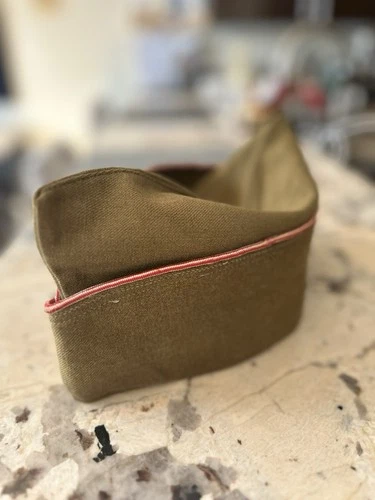 WW2 era US Military Overseas Garrison Side Cap Corps of Engineers Piping Uniform