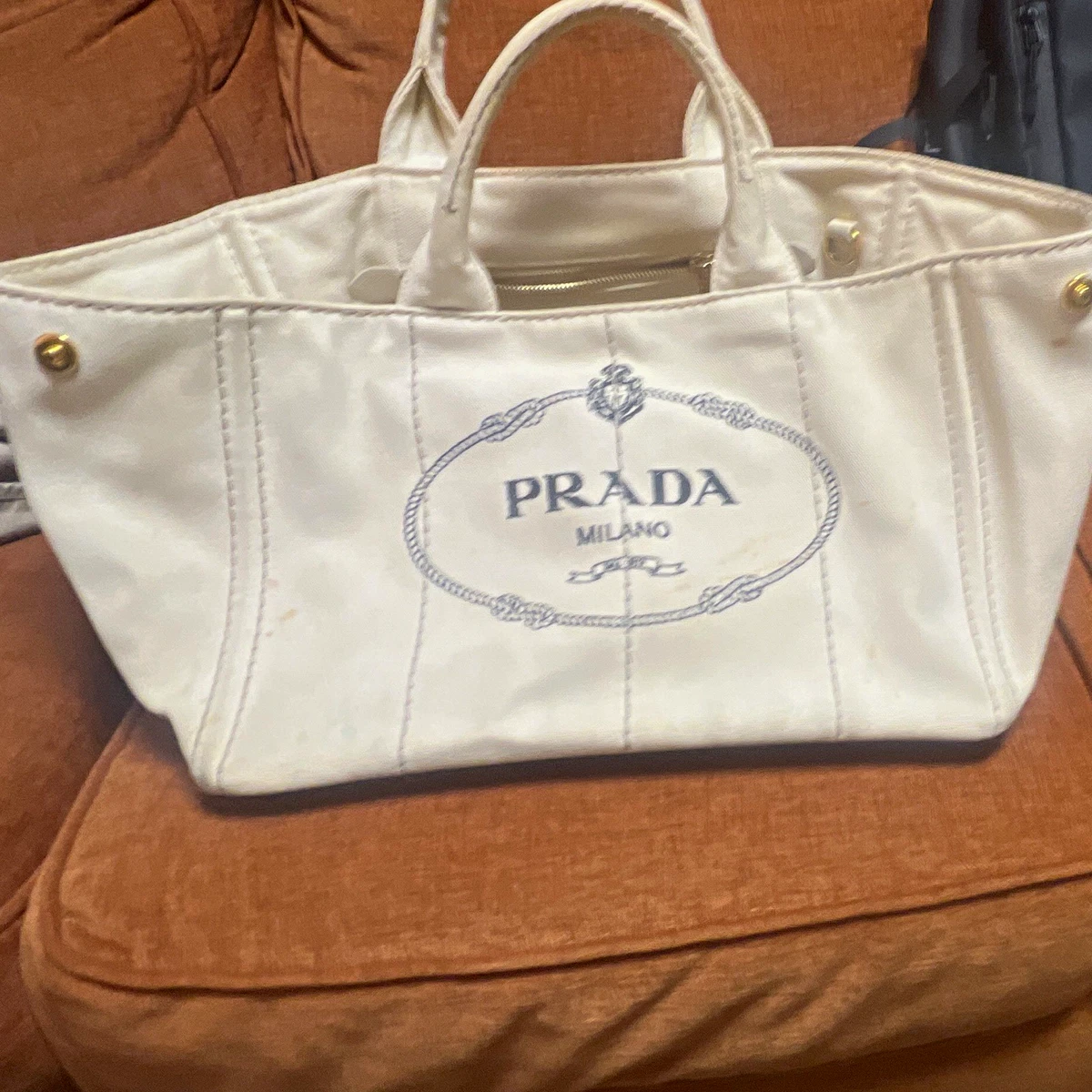 PRADA Canapa Tote White Bags & Handbags for Women for sale | eBay