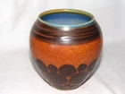 1930 ROOKWOOD POTTERY Vase Elizabeth Barrett Raised Disks, Chocolate Brown