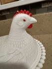 Indiana Glass Vintage Milk-Glass Hen On Nest