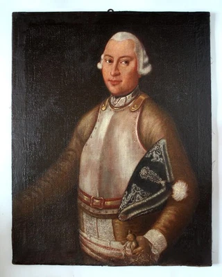 Barockes Porträt eines Adligen in Rüstung, 18. Jahrhundert - Bild 1 von 4