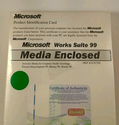 Microsoft Works Suite 99 Four Disc Set Brand New Sealed