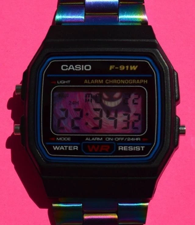Custom "Gengar" 👻 Unique F-91W Casio Mod - Bild 1 von 4