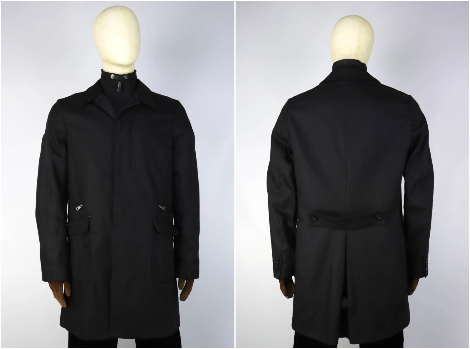 Paolo Pecora Milano Techno Couture Black Thermal Insulation Tech Coat Size 52
