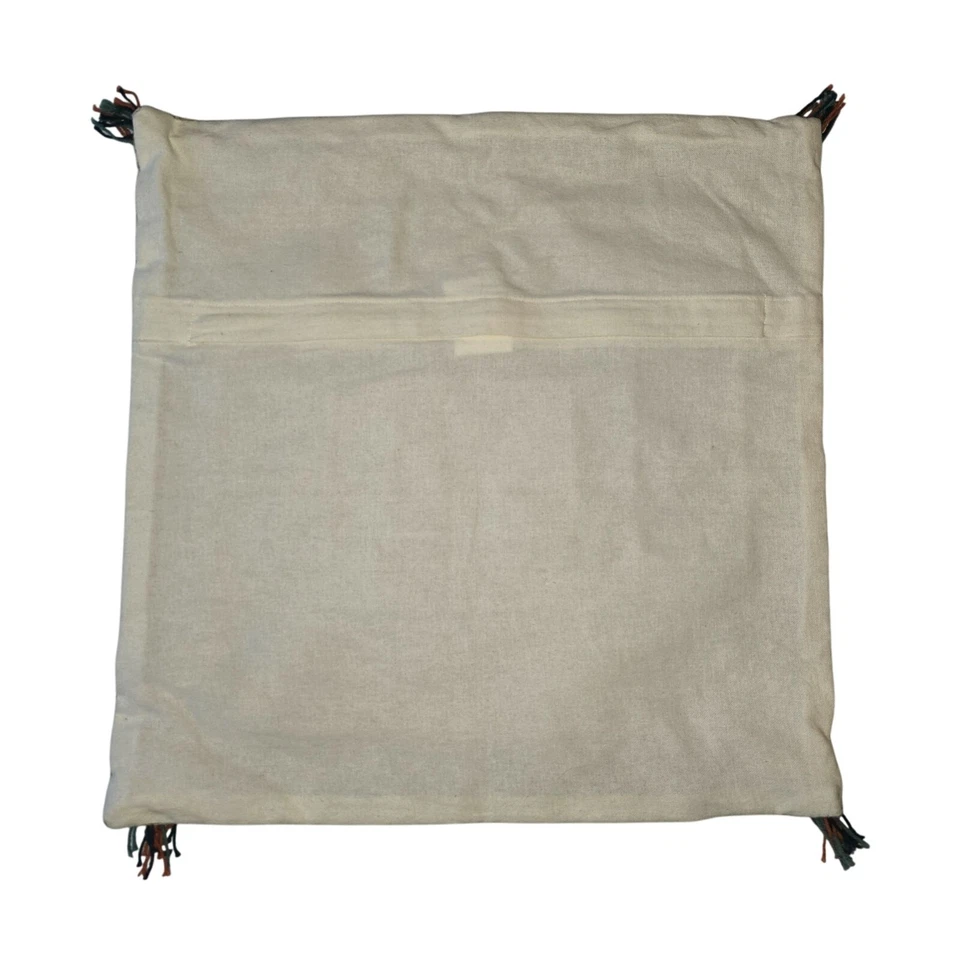 Surya Square Decorative Pillow Cover With Tassels & Zipper Closure 18" - Image 2 of 4