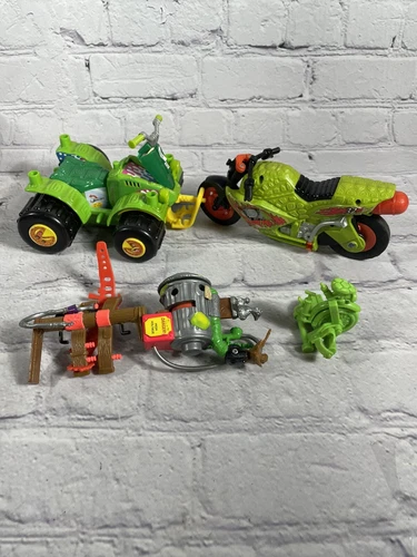 Vintage TMNT Teenage Mutant Turtles Vehicle &  Accessory Lot Incl Kowabunga Bike