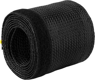 PUREMOUNTS 1,8m Flexibler Kabelschlauch Kabelkanal mit Klettverschluss Gewebeschlauch Black
