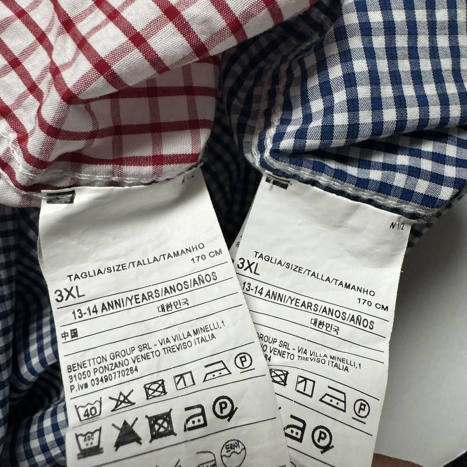 2 camisas Benetton ligeras de manga larga con botones a cuadros talla: 13-14 para niños Foto 4 de 4