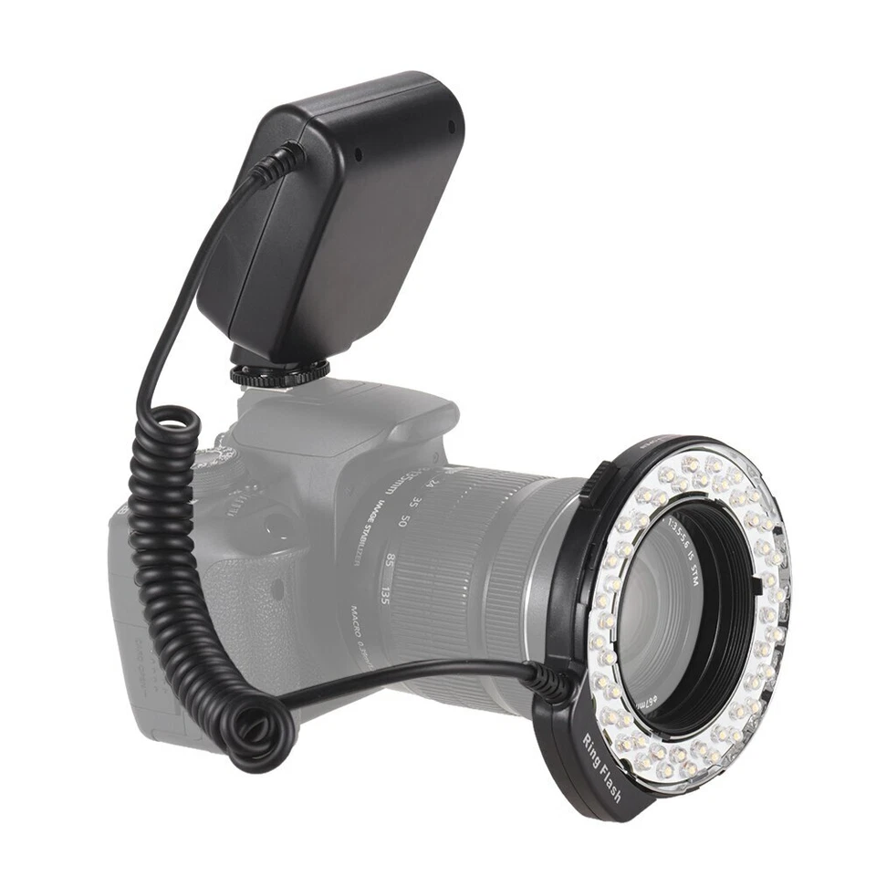 HD-130 Flash Light Macro 48LEDS Ring Light for Nikon Canon Hot Shoe DSLR Camera - Image 4 of 4