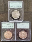 1945 PDS Walking Liberty Half Dollar 3 Coin Year Set PCGS RATTLER HOLDERS MS 65