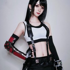 Final Fantasy VII Remake Tifa Lockhart Cosplay Halloween Costume Set Uniform New