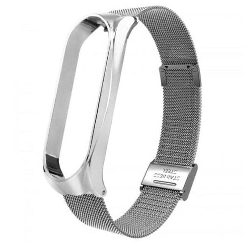 Buckle Type Metal Mesh Belt Replacement Strap For Xiaomi Band 4 Silver mesh,silv