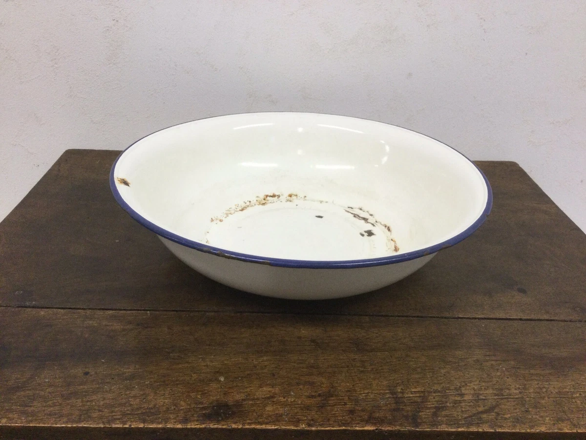 Ancien pot à eau en métal émaillé vintage déco années 1950 brocante kitsch