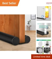 Door Draft Blocker Black 38 Inch Noise Reducer Breeze Light Cold Air Guard