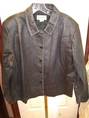 Leather Coat Black Jacket Bagatelle Women's XL 