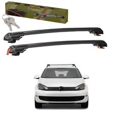 Roof Racks Cross Bars For VW Jetta Sport Wagon 2009 2014 Black Lockable Aluminum