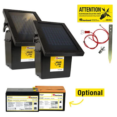 HORIZONT Weidezaungerät Weidegerät Elektrozaun Solar Akku Batterie Zaun 9V 12V 230V