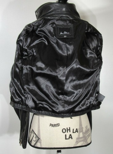 Sam Edelman Starburst Studded Crop Moto Jacket, Black Leather, Women's Size XS - Picture 6 of 8