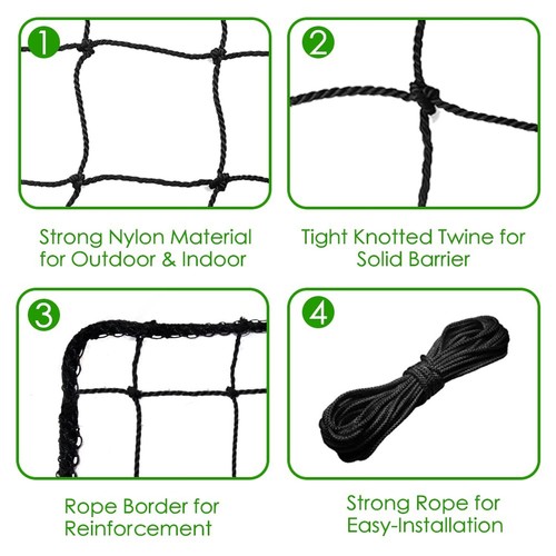 Baseball Softball Backstop Nets, Heavy Duty Sports Netting Barrier #18 Baseba... - Picture 3 of 8
