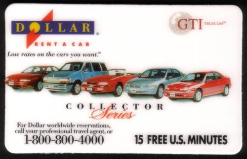 15 m dollars Rent-A-Car Collector Series : 5 cartes téléphoniques flotte de voitures (logo dollar UL) - Photo 1/1