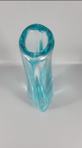 Daum Nancy France signed blue Art Glass vase, height 22 cm - Bild 4 von 7