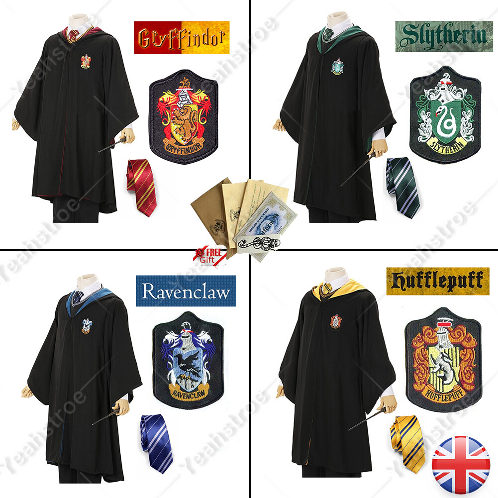 UK Harry Potter Gryffindor Ravenclaw Slytherin Robe Cloak Tie