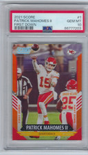 2021 Score PATRICK MAHOMES FIRST DOWN #1 /10 PSA 10 GEM MINT NONE HIGHER!
