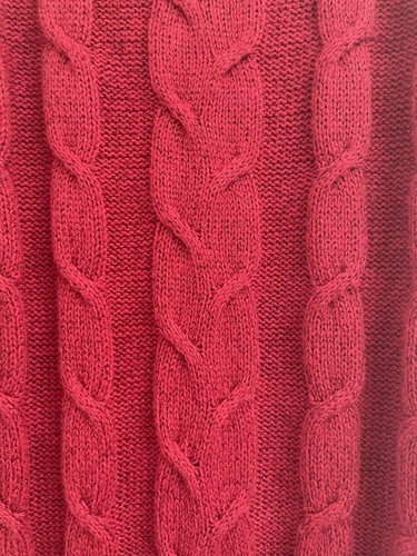 TCP Kids Girls Solid Red Sparkly Cable Knit Long Sleeve Sweater Dress Red 10/12 - Picture 3 of 4