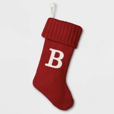 Wondershop Monogram Christmas Stocking Letter B Initial Red Knit Target NWT