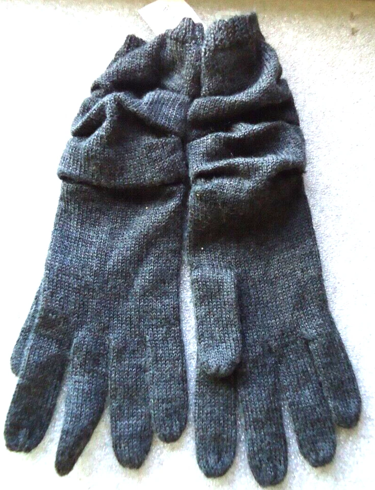 NWT J.GREW Women's Gray Knit Long Gloves 50% Wool Size-O/S - Image 3 of 4