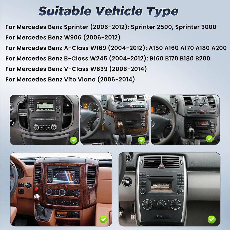 4+64G Autoradio Für Mercedes-Benz A/B Klasse/Vito W169 W639 W245 Android GPS Nav - Bild 3 von 4