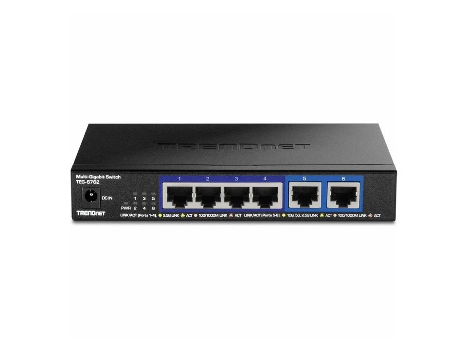 TRENDnet 6-Port 10G Switch, 4 x 2.5G RJ-45 Base-T Ports, TEG-S762, 2 x 10G RJ-45 - Image 2 of 4