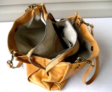 American Leather Co shoulder bag Handbag Cognac Leather 3 compartments