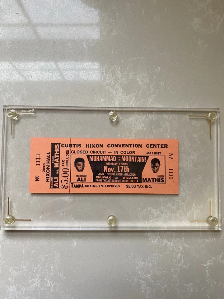 Muhammad Ali vs. Buster Mathis 1971 partido de boxeo boleto completo desde el Astrodome Foto 2 de 3