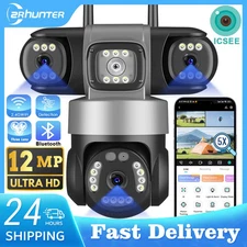 12MP Outdoors Wifi Camera 6K HD Triple Lens Triple Screens IP Security Camera