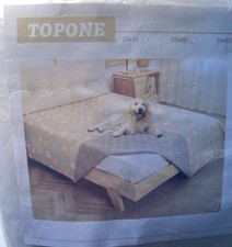 TOPONE Waterproof Dog Bed Cover King 82x102 Ivory Beige Pet Quilt Protector